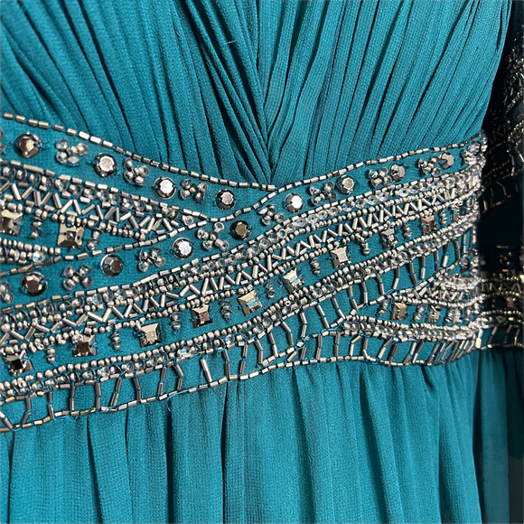 JS Collections Women's Gown Dress Sleeveless V-Neck Prom Gala Bridal Sequins 16 - Picture 11 of 14
